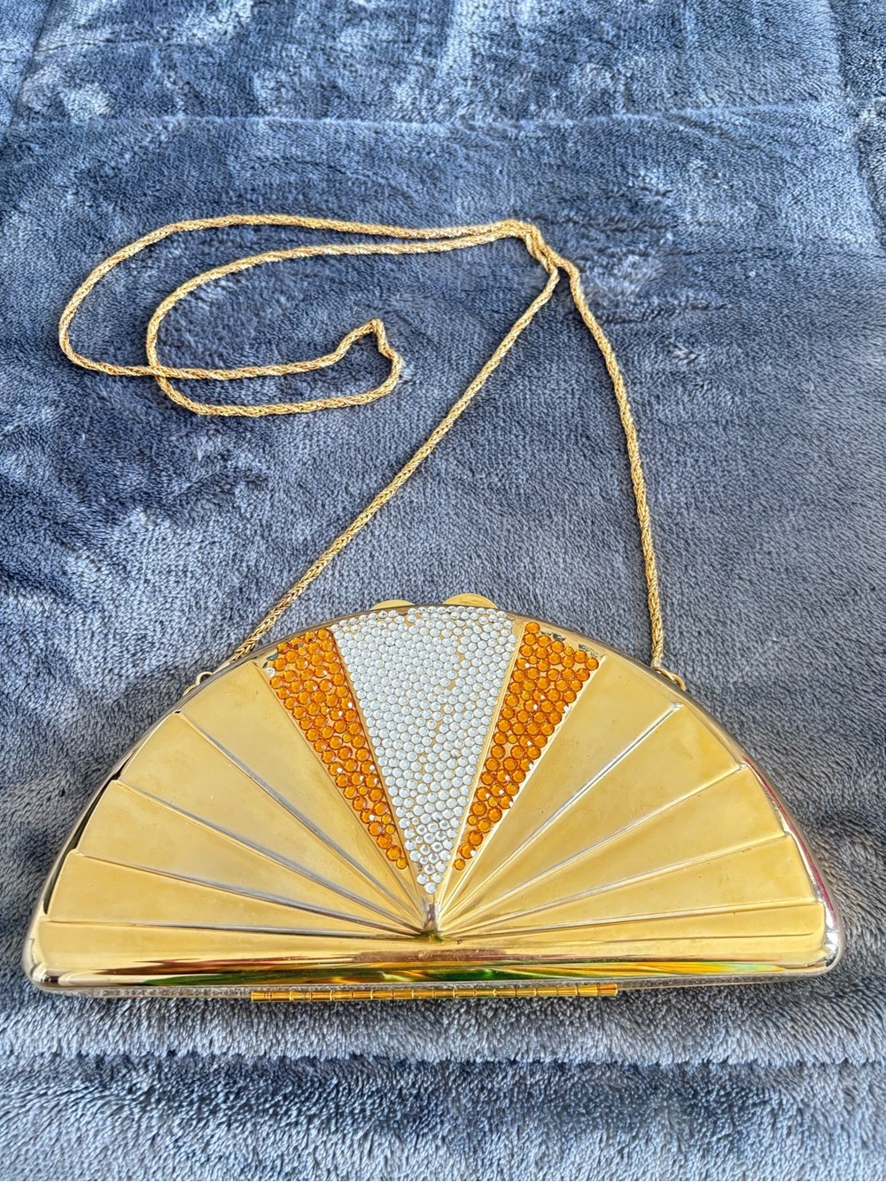 Vintage Whiting & Davis Co. Half Moon Crossbody Purse